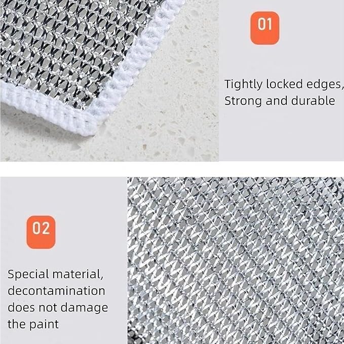 10PCS Non-Scratch Wire Dishcloth, Dishwashing Rags