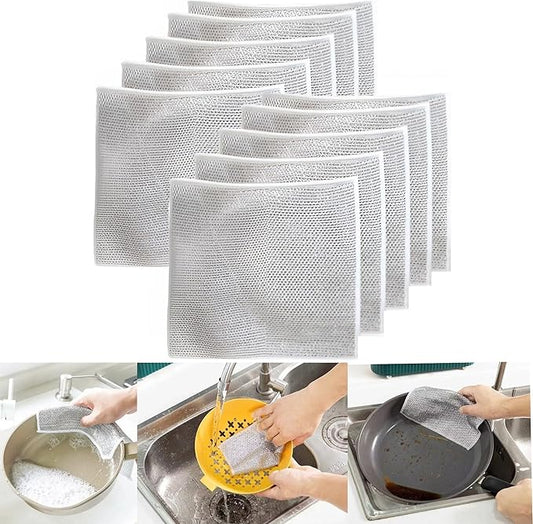 10PCS Non-Scratch Wire Dishcloth, Dishwashing Rags